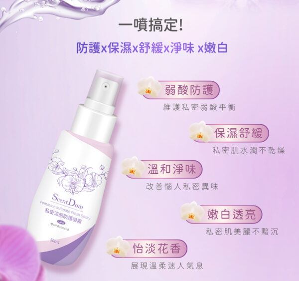 私密涼感蘭花萃取防護噴霧淨味嫩白５０ＭＬ