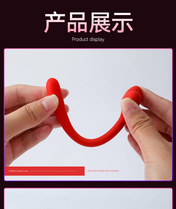 魔法愛心震動棒口愛紅色可彎曲五頻震動：圖片 11