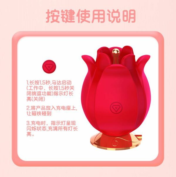 十頻震動鬱金香防水撩撥蜜豆磁吸充電：圖片 5